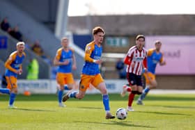 Tommy McDermott of Shrewsbury Town against Cheltenham Town