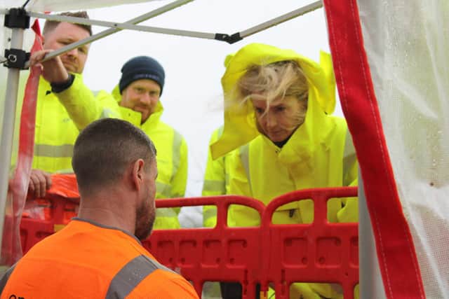 Broadband Minister, Liz Lloyd, visiting the Openreach engineering teams working in Shropshire as part of Project Gigabit