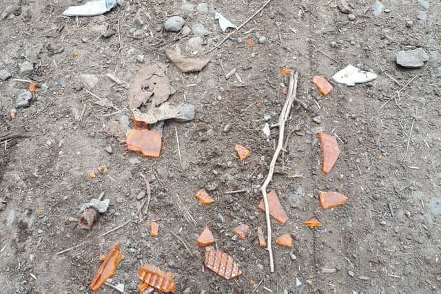 Debris from the broken indicators. Picture: @TelfordCops