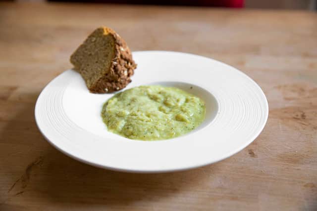 seasonal soup with soda bread