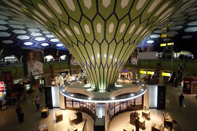 Abu Dhabi International Airport duty free shopping area at the departure gates