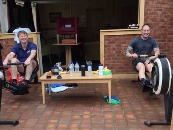 Army Indoor Rower Military marathon rowers raise £700 for SaTH Charity