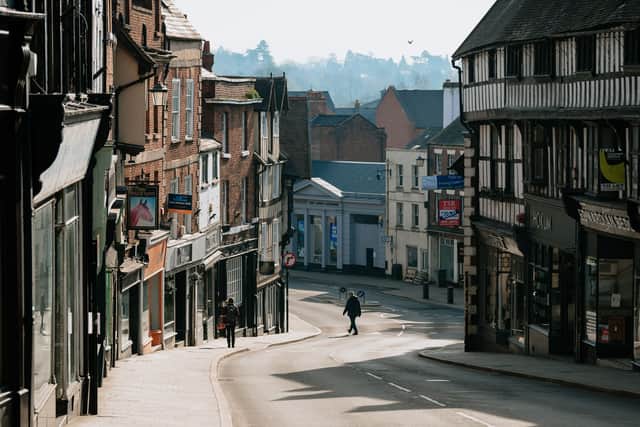 Shrewsbury's Wyle Cop during lockdown