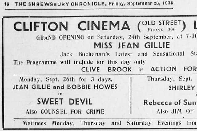 An advert for the 1938 opening.