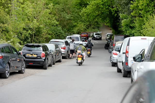 There were busy scenes as people headed for a walk on the Wrekin