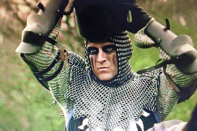 Justin Pearson as Black Knight, one of many stunt double roles he has taken on