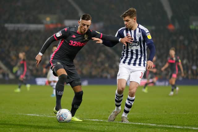 Ben White of Leeds United and Conor Townsend of West Bromwich Albion. (AMA)