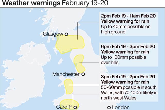 Weather warnings for February 19-20