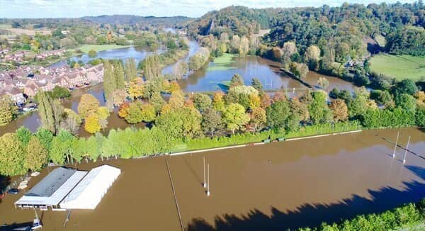 Flooding in Bridgnorth in October 2019. Pic: @ChrisBaingerEA