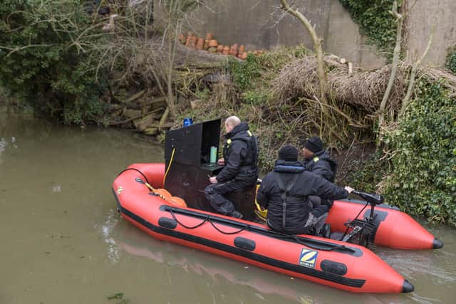 **Moving Footage with relevant desk** Pic by SnapperSK - (Pictured: Speacialist teams are using sonar to search a canal close to Rugby for missing woman, Nicola Payne. Pic taken 03/02/2020) - We are acting on new information and searching an area of canal between Coventry and Rugby as part of our efforts to find Coventry mum Nicola Payne.  We are working closely with a specialist underwater search team to find Nicola and help bring closure to her family. Detective Inspector Justin Mason-Spanner from the homicide team, said: âWe are as committed as ever to finding Nicolaâs remains, allowing her family to lay her to rest and to achieving justice for her family and the community. âWe recently received new information which has led to this search that will last a few days. Nicolaâs family has been kept fully informed. âWe still believe there maybe people out there who hold information about what happened in 1991 and I urge anyone who has not previously contacted us with information to contact us. It could make all the difference and could finally bring Nicolaâs family the closure they deserve." In January 2018, the reward for any information leading to finding Nicola was raised to Â£100,000 by an anonymous donor. Anyone with information about Nicolaâs disappearance should contact the homicide team on 101, you can also contact us via Live Chat at west-midlands.police.uk between 8am and midnight, or call Crimestoppers confidentially on 0800 555 111. ENDS.
