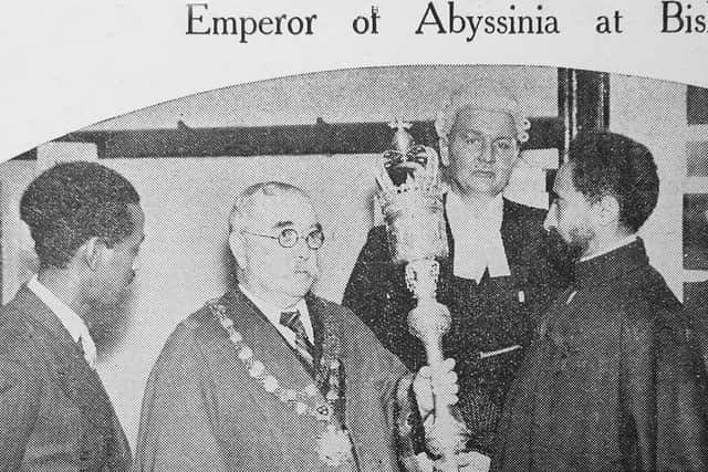 A civic reception was held at Bishop's Castle for the African Emperor.