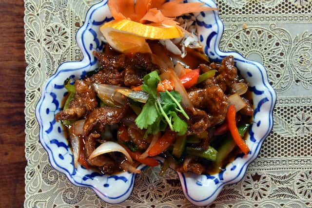Chang Thai, Ludlow.
Deep fried shredded beef.
