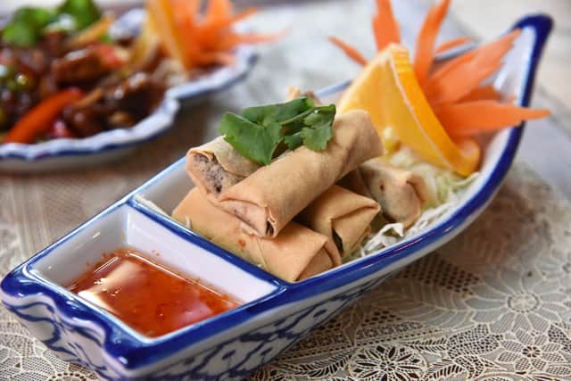 Chang Thai, Ludlow.
Duck spring rolls.