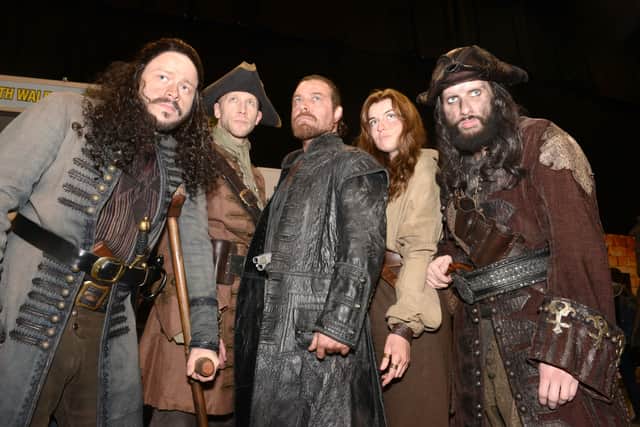 Mark Bowles, Rick Williams, Lee Douglas-Brown, Rachel Bigsby and Tom Pearce in swashbuckling gear