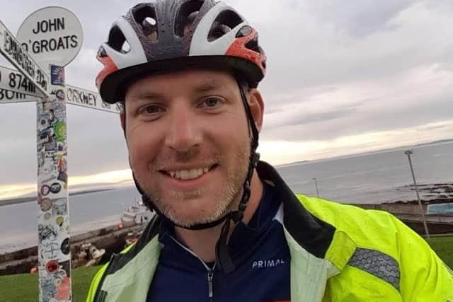 Tom Everson at John O'Groats