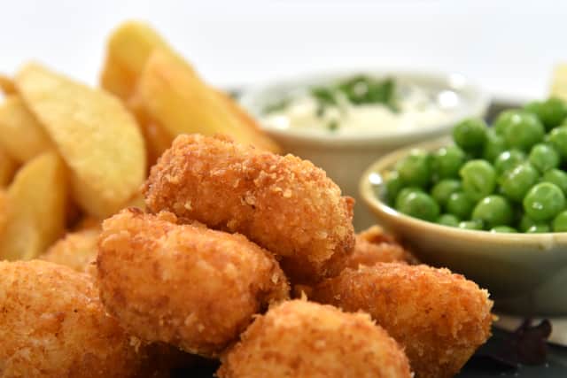 Monkfish scampi and chips