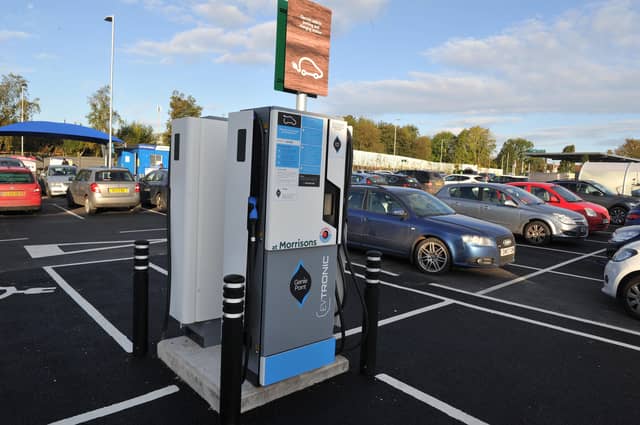 An electric car parking charger at Morrison's in Oswestry
