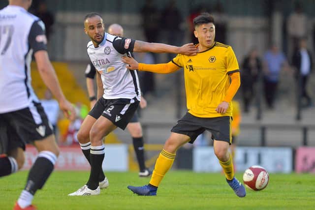 Tsun Dai, who came from Oxford, playing in a friendly at Hednesford