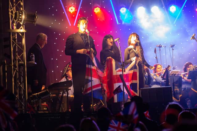 Jon Moses and Classical Reflection on stage for the proms finale