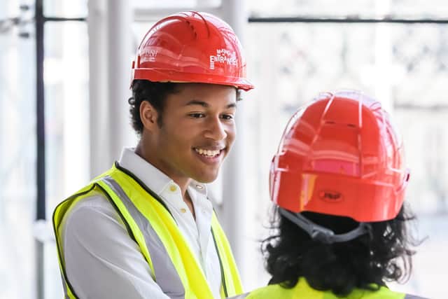 Sheku Kanneh-Mason and the City of Birmingham Symphony Orchestra’s music director, Mirga Gražinytė-Tyla visiting Symphony Hall’s £13.2million redevelopment