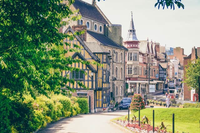 Timber-framed buildings near Shrewsbury Castle