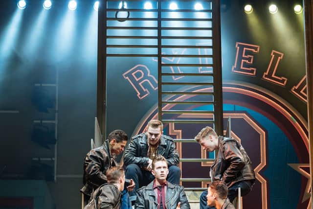 Dan Partridge as Danny (centre) and the T-Birds