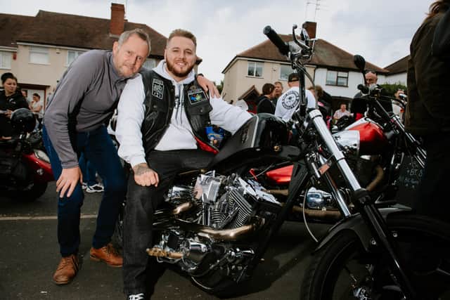 Ada Passey and Kiah Passey from Brierley Hill with his Jesse James Inspired 1650cc Ultima Hard Tail which is up for auction