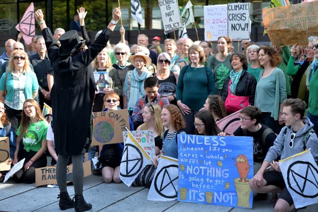 Climate change protesters at Shirehall