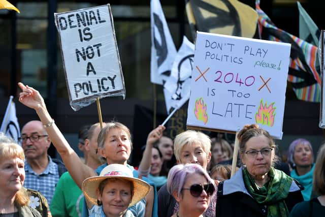 Climate change protesters at Shirehall