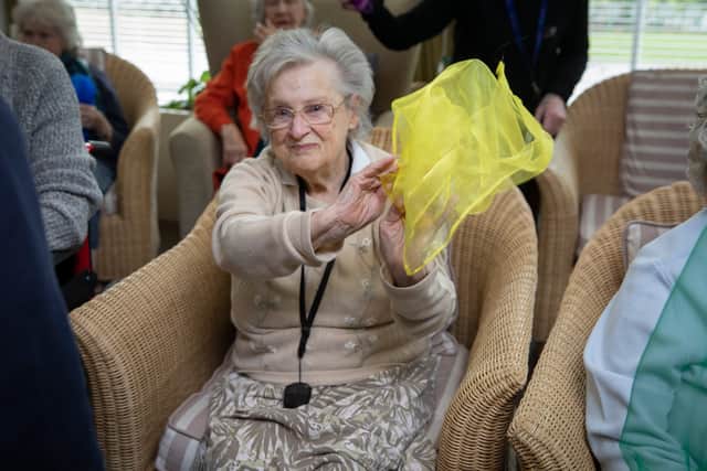 Nan Roberts taking part in the dancing sessions