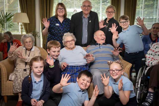 Ysgol Y Waun pupils at Chirk Court Care Home