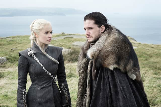 Emilia Clarke stars as Daenerys Targaryen and Kit Harington as Jon Snow in Game of Thrones