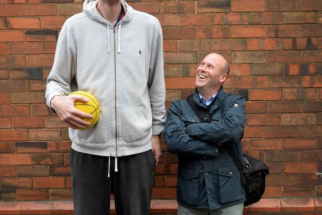 Photographer Tim Sturgess meet Britain's tallest man Paul Sturgess (no relation)  