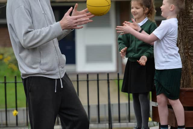 Paul Sturgess with Kadence Gasson and Leo Johnson