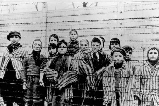 A group of children at Auschwitz-Birkenau