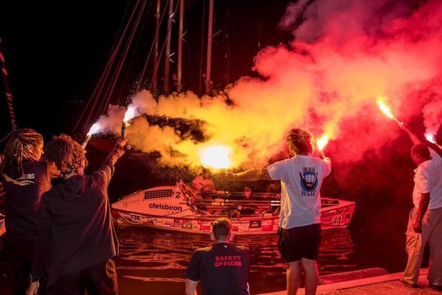 Kelda crosses the finishing line (picture: Atlantic Campaigns)