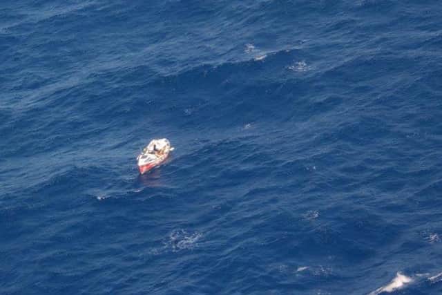 Kelda enters the home strait, pictured by French pilots who performed a fly-by for her