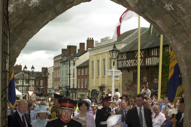 Sir Algernon accompanying the Queen on a visit to Ludlow