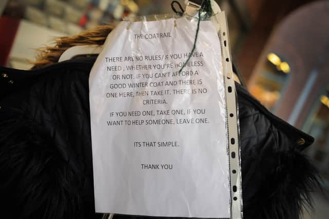 Notice with the coats