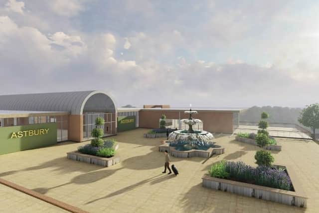 The planned main complex entrance at Astbury Hall