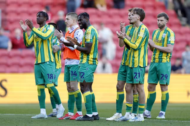 The Baggies enjoyed huge celebrations with 3,200 supporters in the away end. (Photo by Adam Fradgley/West Bromwich Albion FC via Getty Images)