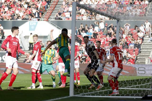 George Campbell headed in the first-half winner at Ashton Gate. (Photo by Adam Fradgley/West Bromwich Albion FC via Getty Images)