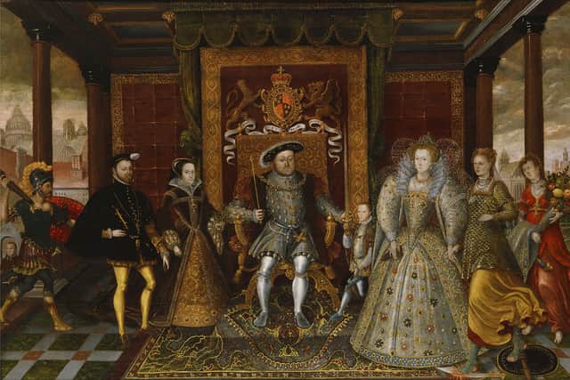Painting depicting the family of Henry VIII, including Henry, Philip II of Spain, Mary I, Edward VI and Elizabeth I