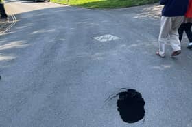 The sinkhole in Market Drayton