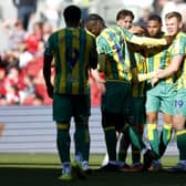 George Campbell celebrates his goal (Photo by Adam Fradgley/West Bromwich Albion FC via Getty Images)