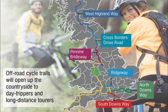 The cycle routes along the length of the country