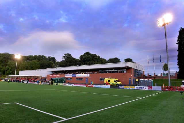 Inside The New Saints' stadium at Park Hall, in between Oswestry and Whittington