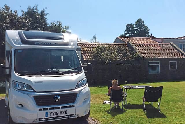 Relaxing at Monks Farm, near the resort of Whitby