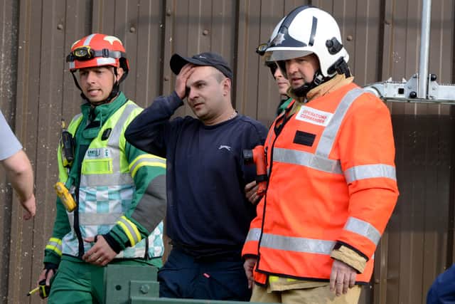 Worker Tomasz Wiszniewski managed to walk away from the scene uninjured