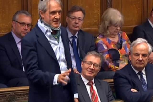 Owen Paterson back in the House of Commons today. Pic: parliamentlive.tv